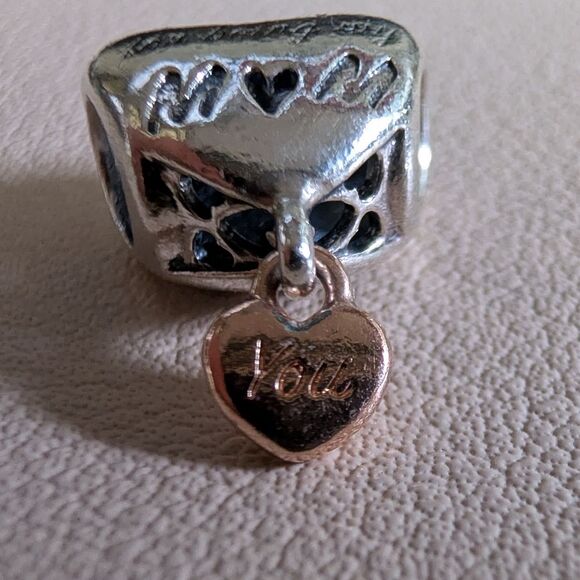 Pandora Silver Sterling charm - Thank you for being my mom - Picture 2 of 3